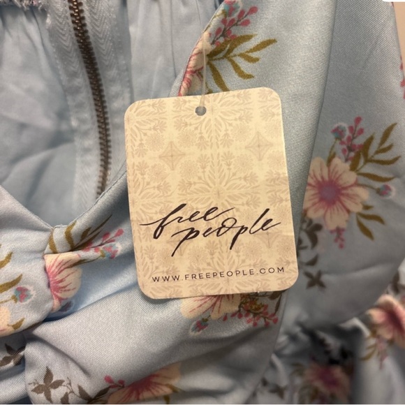 FREE PEOPLE Blue Floral Bubble Dress-Medium, NWT - Picture 6 of 7
